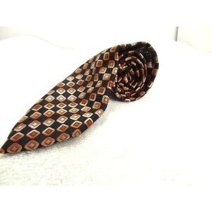 Bill Robinson Gold Squares Black Men’s Neck Tie 100% Polyester